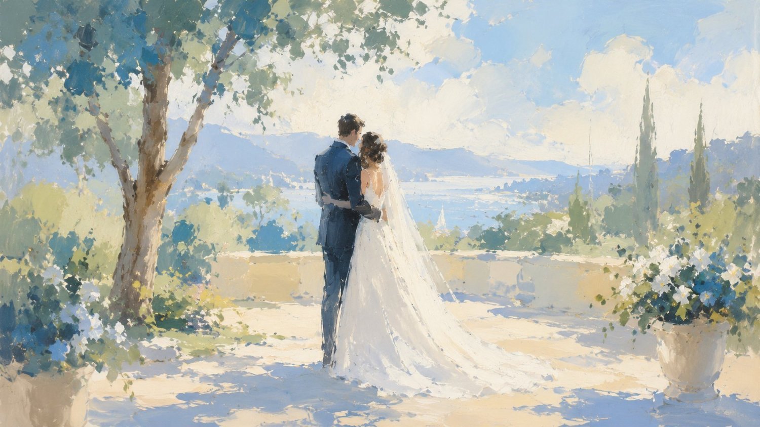 Peinture aquarelle de mariage en direct